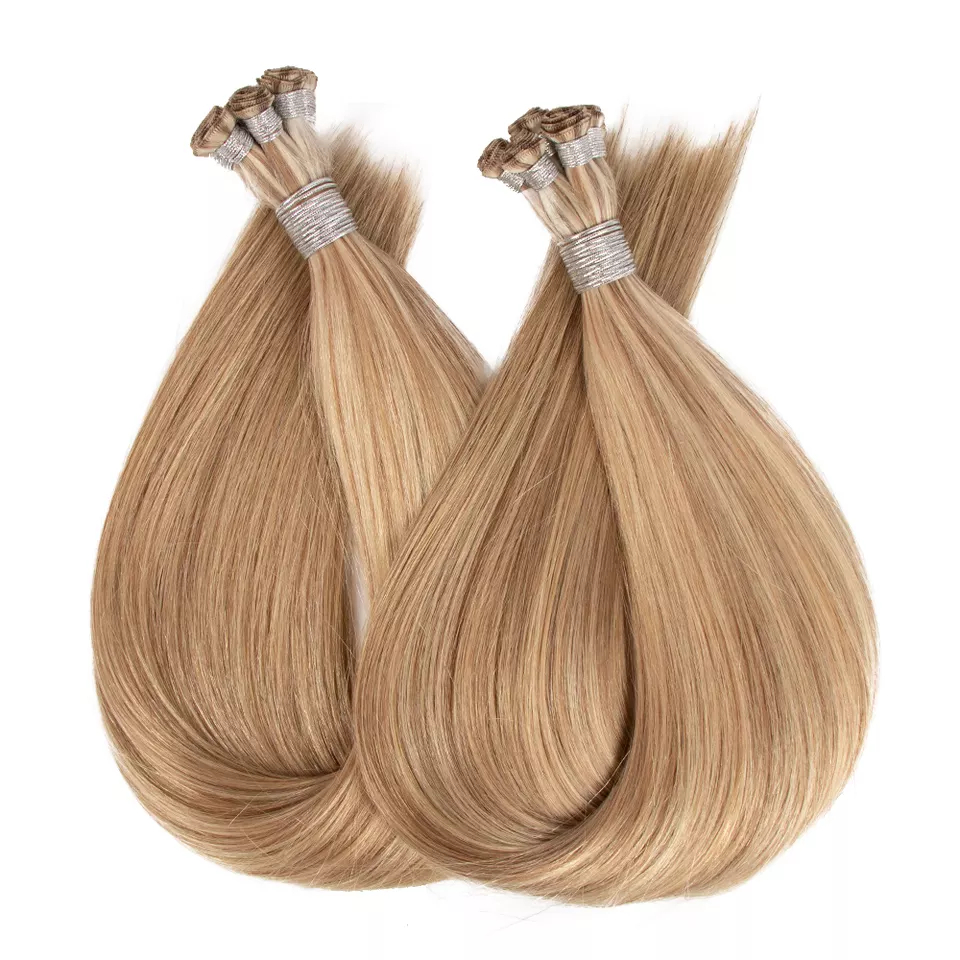 Hand Tied Weft Hair Extension 100% Raw Virgin Cuticle Aligned Hand Tied Weft Human Hair Extensions